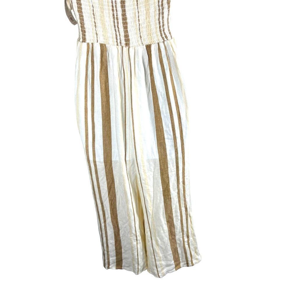 Ripcurl Sol Linen Smocked Cropped Jumpsuit - Picture 11 of 13